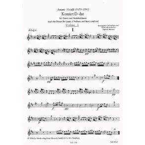 Antonio Vivaldi: Concerto In D RV 93 (String Parts)