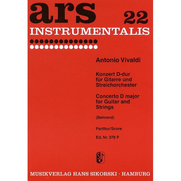 Antonio Vivaldi: Concerto In D RV 93 - Score (Guitar/Strings)