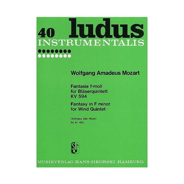 W.A. Mozart: Fantasy in F Minor For Wind Quintet K.594
