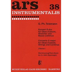 Georg Philipp Telemann: Concerto In G For Oboe, String and Continuo (Piano Score)