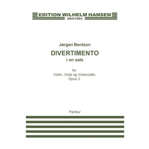 Jrgen Bentzon: Divertimento Op.2 (Score)