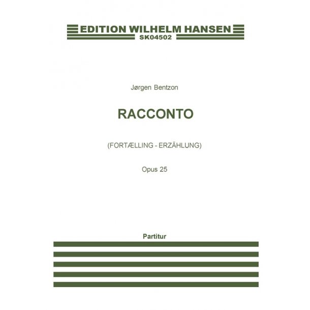 J&oslash;rgen Bentzon: Racconto, Op. 25 (Score)