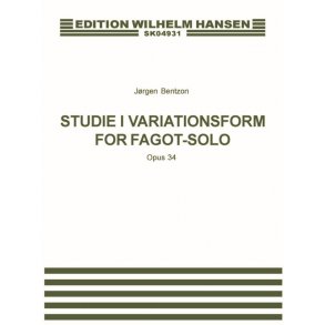 Jørgen Bentzon: Studie i Variationsform For Fagot Solo Op. 34 (Score)