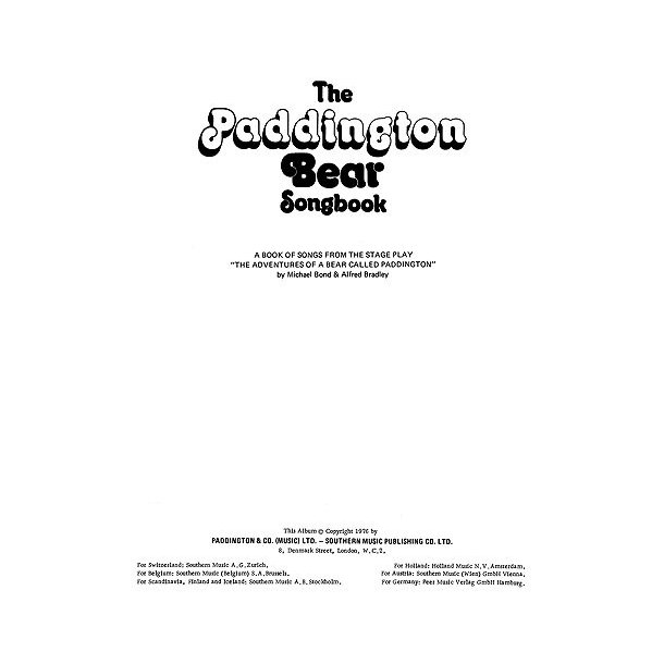 The Paddington Bear Songbook