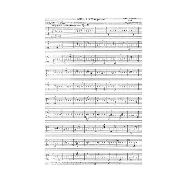 Pawel Szymanski: Two Studies For Piano (Autograph Facsimile)