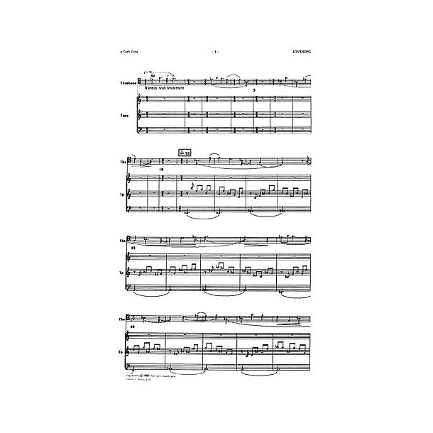 Carl Vine:  Love Song (Trombone/CD)