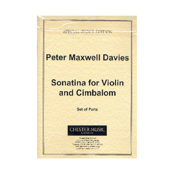 Peter Maxwell Davies: Sonatina For Violin And Cimbalom (Parts)
