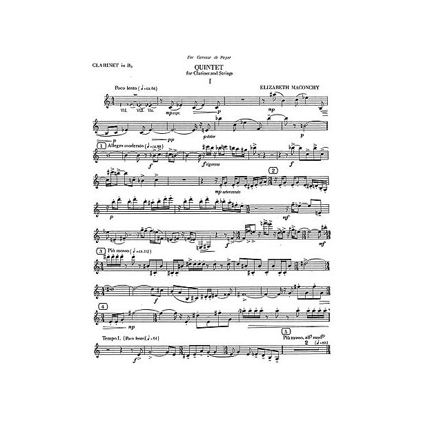 Elizabeth Maconchy: Clarinet Quintet (1963) Parts Only