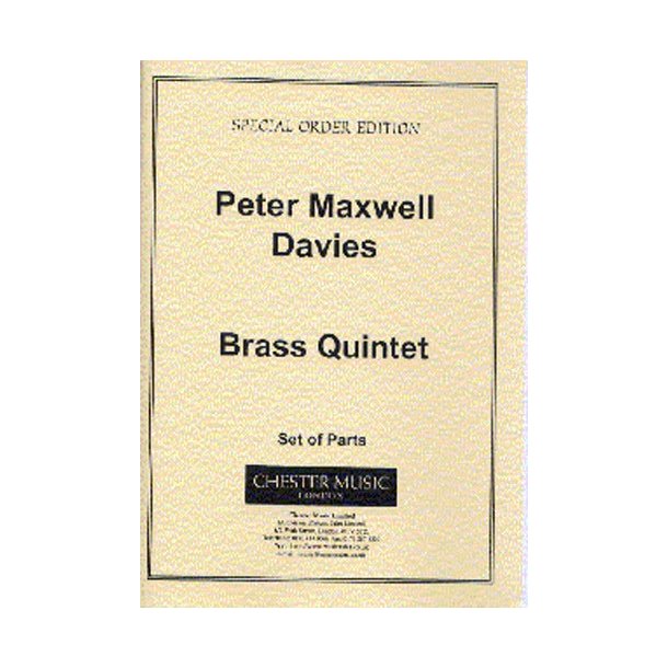 Peter Maxwell Davies: Brass Quintet (Parts)