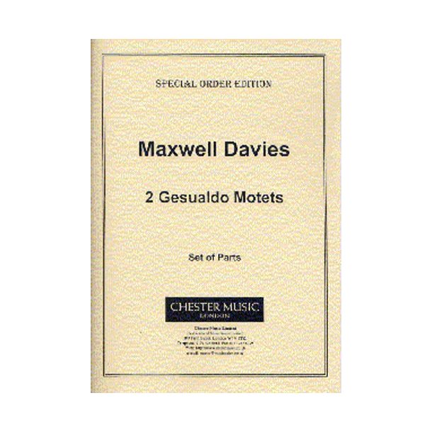 Peter Maxwell Davies: Two Gesualdo Motets (Set of Parts)