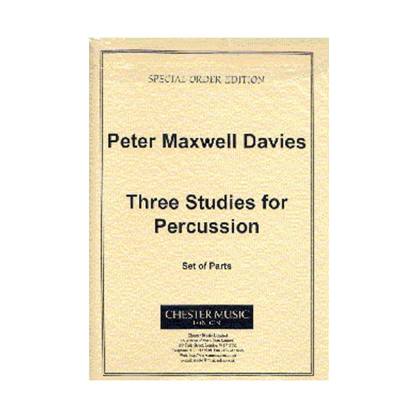 Peter Maxwell Davies: Three Studies For Percussion Parts