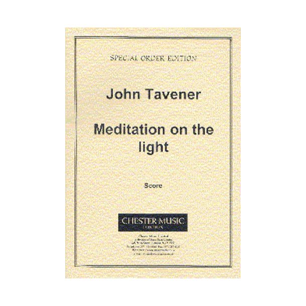 John Tavener: Meditation On The Light (Score)