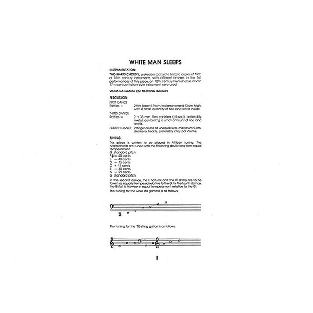 Kevin Volans: White Man Sleeps (Score)