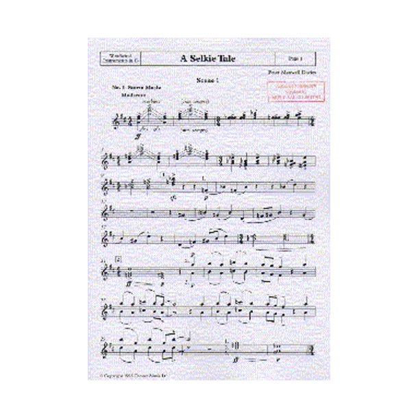 Peter Maxwell Davies: A Selkie Tale Bb Woodwind Instruments Part