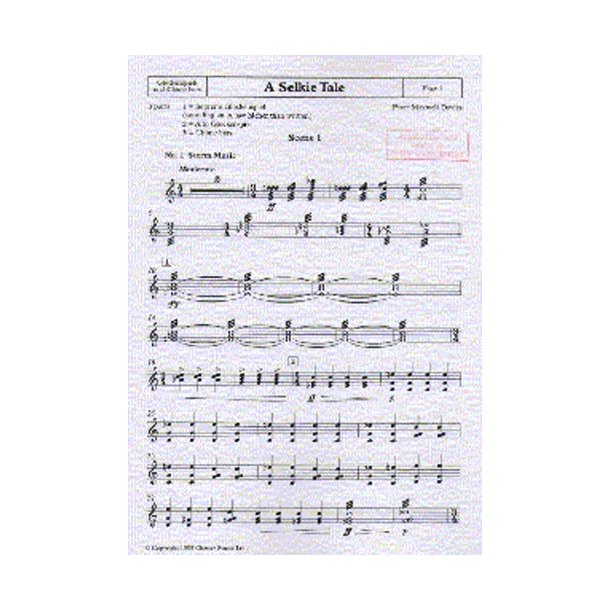 Peter Maxwell Davies: A Selkie Tale Glockenspiel And Chime Bars Part