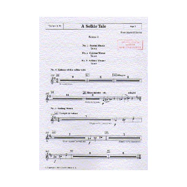 Peter Maxwell Davies: A Selkie Tale Trumpet Part