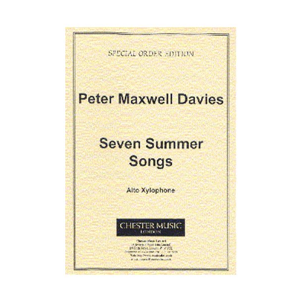 Peter Maxwell Davies: Seven Summer Songs Alto Xylophone Part