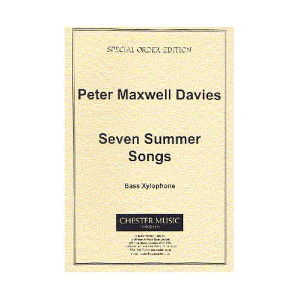Peter Maxwell Davies: Seven Summer Songs Bass Xylophone Part