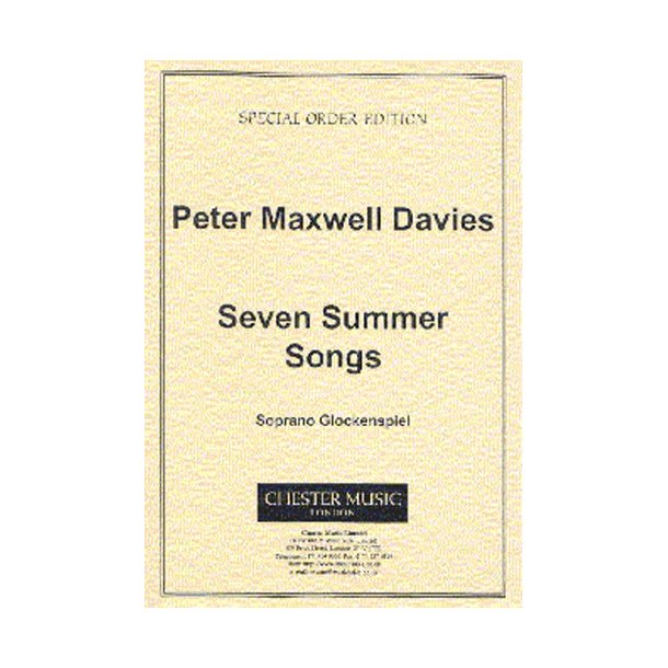 Peter Maxwell Davies: Seven Summer Songs Soprano Glockenspiel Part