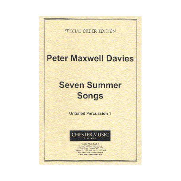 Peter Maxwell Davies: Seven Summer Songs Untuned Percussion Part 1