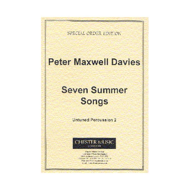 Peter Maxwell Davies: Seven Summer Songs Untuned Percussion Part 2