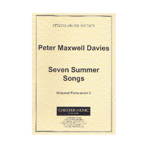 Peter Maxwell Davies: Seven Summer Songs Untuned Percussion Part 3