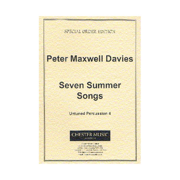 Peter Maxwell Davies: Seven Summer Songs Untuned Percussion Part 4