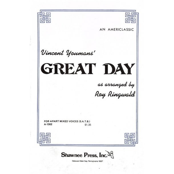 Vincent Youmans: Great Day (SATB)
