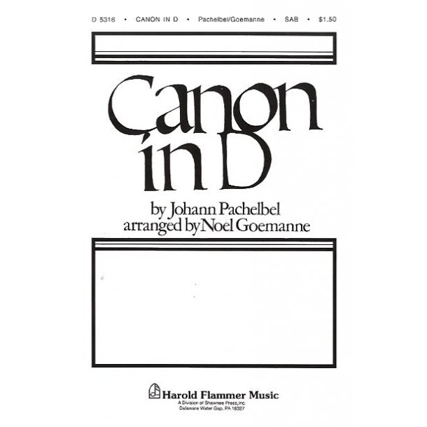 Johann Pachelbel: Canon In D (SAB)