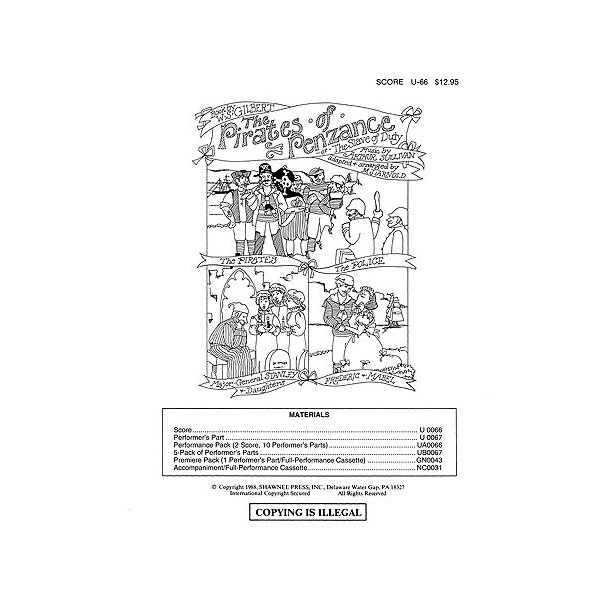 Gilbert And Sullivan: The Pirates Of Penzance - Performance Pack (2 Scores and 10 Parts)