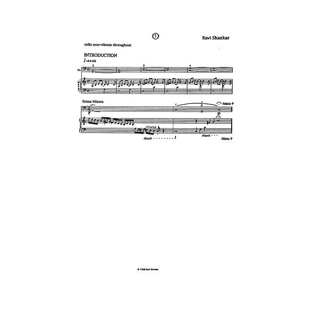 Ravi Shankar: Sonata No.1 For Cello And Harp