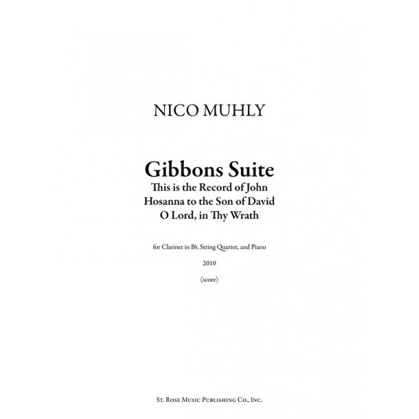 Nico Muhly: Gibbons Suite (Score/Parts)