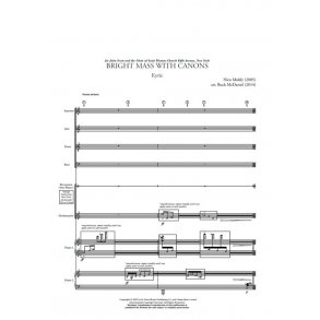 Nico Muhly: Bright Mass With Canons - Version With Two Pianos & Percussion (Parts)