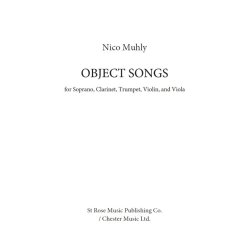 Nico Muhly: Object Songs (Score/Parts)