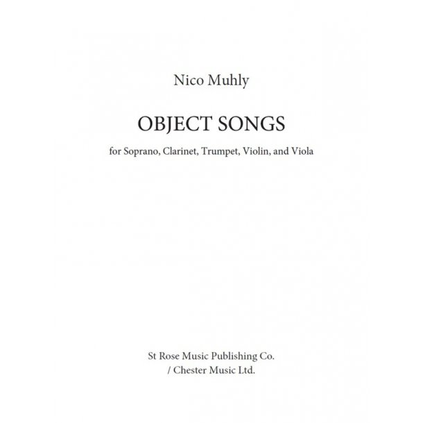 Nico Muhly: Object Songs (Score/Parts)