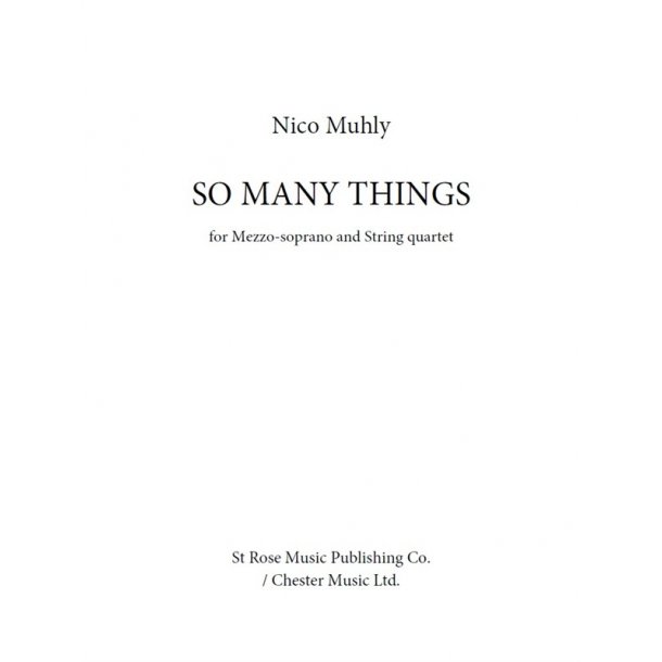Nico Muhly: So Many Things (Score/Parts)