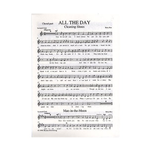 Betty Roe: All The Day - Choral Part