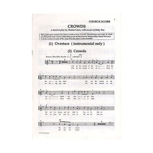 Betty Roe: Crowds (Chorus Score)