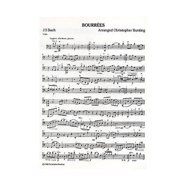 J.S. Bach: Bourrees (Cello Part)