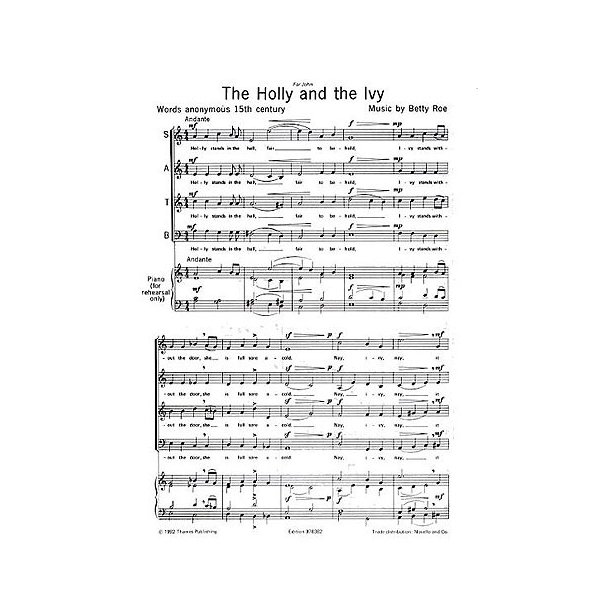 Betty Roe: The Holly And The Ivy (SATB)