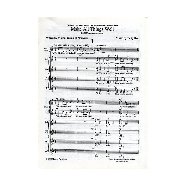 Betty Roe: Make All Things Well