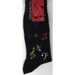 The Tie Studio: Musical Symbol Socks - Black (Size 6-11)