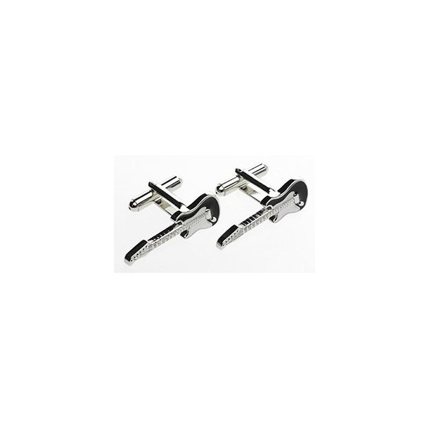Tie Studio: Guitar Cuff Links - Black/White/Silver