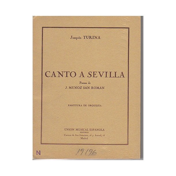 Joaquin Turina: Canto A Sevilla