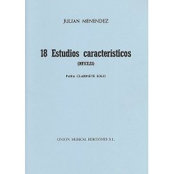 Menendez Dieciocho Estudios Caracteristicos Clarinet