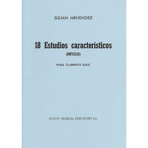 Menendez Dieciocho Estudios Caracteristicos Clarinet