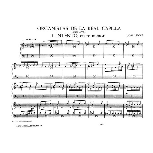 Rubio: Organistas De La Real Capilla for Organ