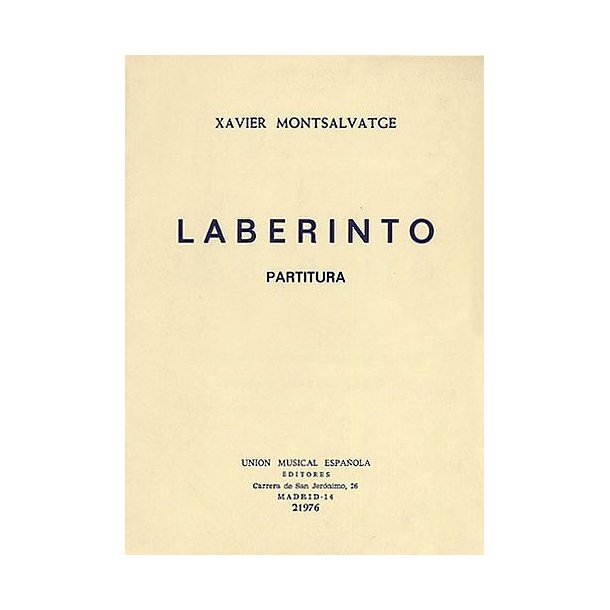 Xavier Montsalvatage Laberinto Partitura