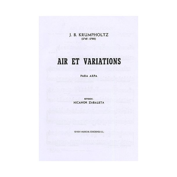 Krumpholtz Air Et Variations (zabaleta) Harp