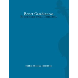 Benet Casablancas: Ricercare Para Chillida - Cello Score